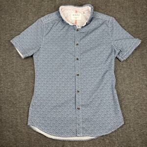 JB Holt Men's Performance Stretch Short Sleeve Shirt Small Tailored Fit Blue